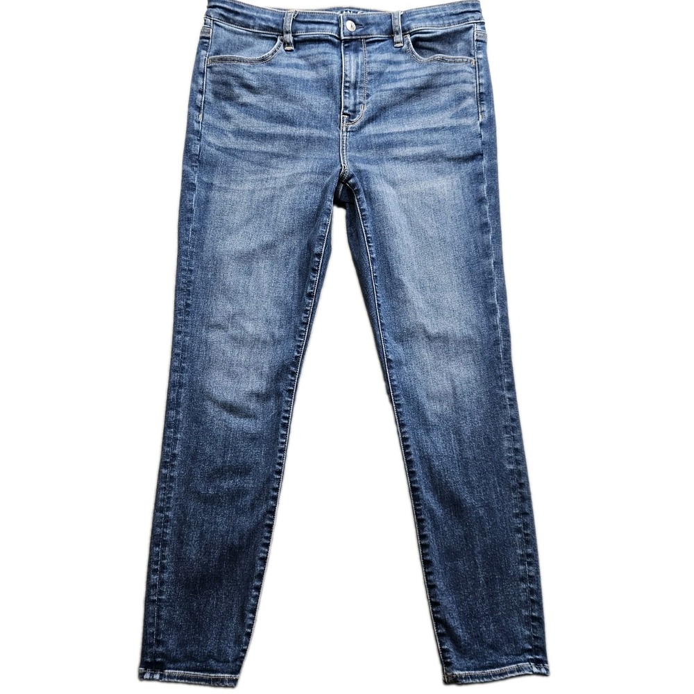 American Eagle Hi Rise Jegging Jeans Womens 16 Blue Dark Wash Stretch 34x28